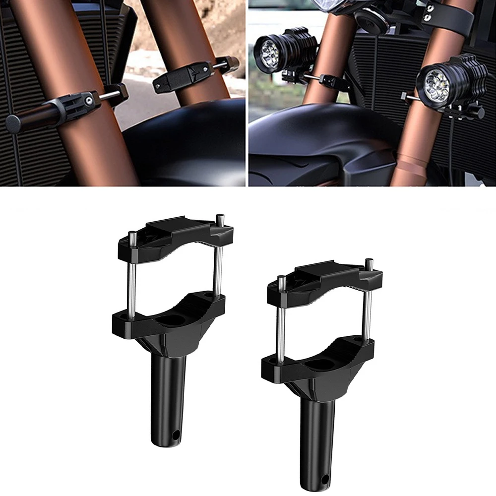 Soporte Universal para luces de motocicleta, 2 piezas, extensión de foco, abrazadera de horquilla delantera