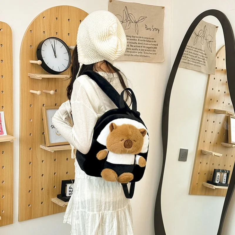 حقيبة ظهر كابيبارا دولفين لعبة قطيفة لطيفة حقيبة كتف مزدوجة الغرض حقيبة كتف لطيف المياه خنزير غينيا لطيف دمية حمل حقيبة