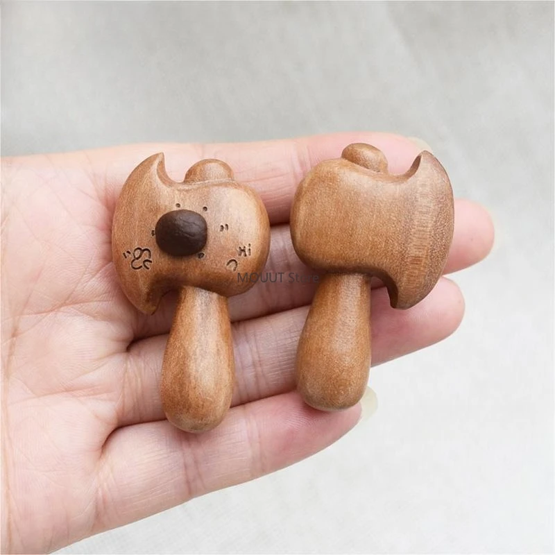1Pcs Old Peach Wood Coffee Bean Axe Accessories Bracelets, Necklaces, Car Hangers, Bags, Keychains Accessories
