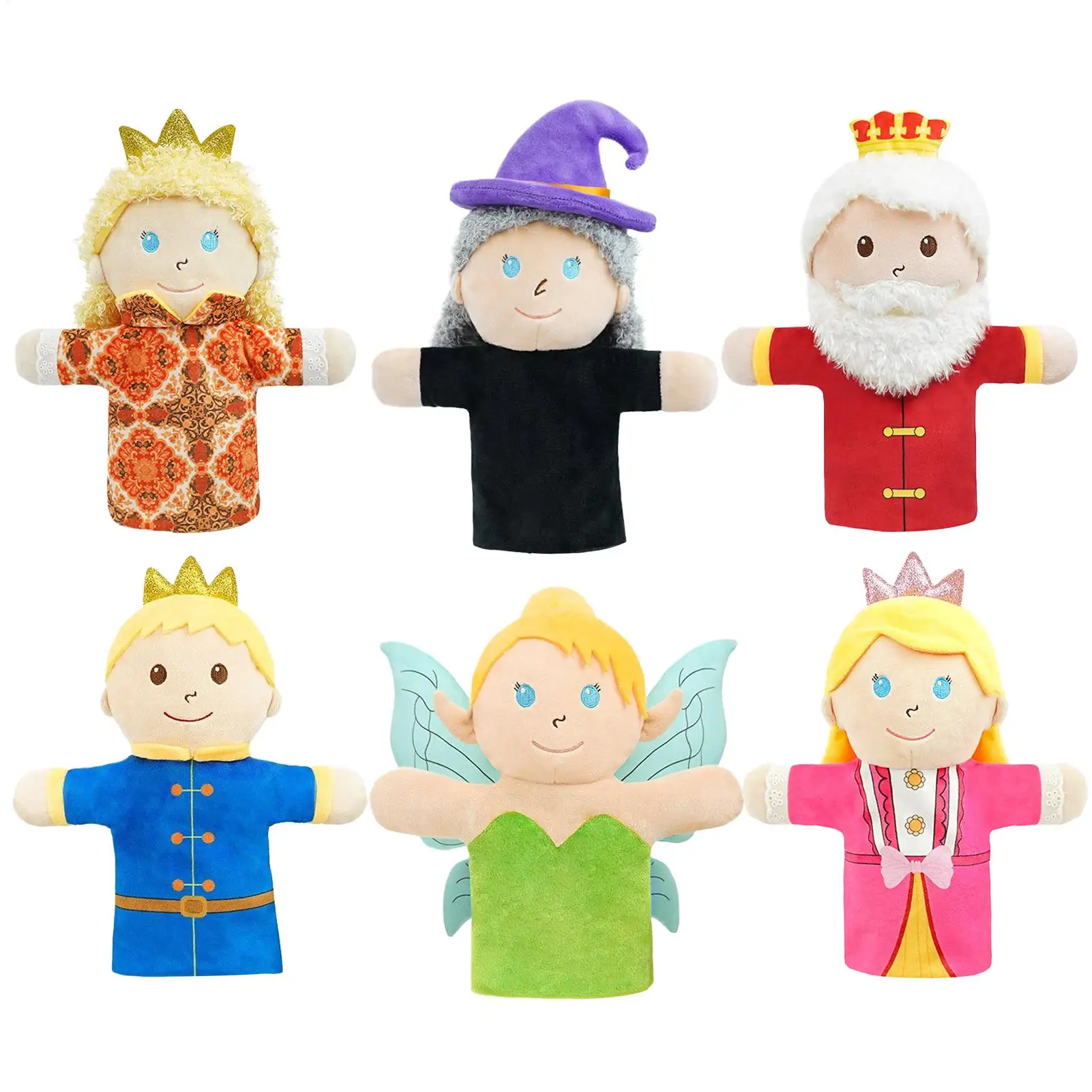 دمى يدوية من القطيفة لعبة لعب الأدوار الملك الملكة الأميرة الأمير الساحرة لرواية القصص ألعاب تعليمية للأطفال في مرحلة ما قبل المدرسة