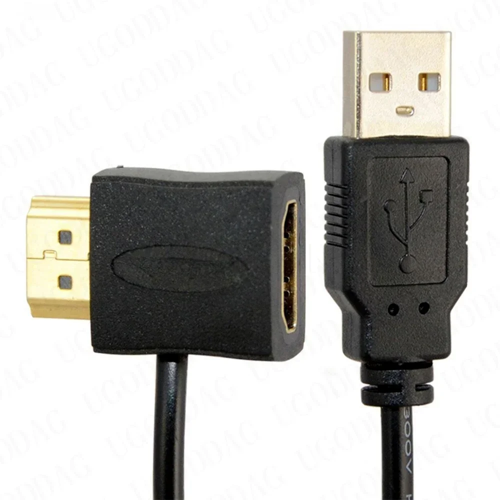 HDMI-compatible Male to USB 2.0 Female Power Adapter Connecting Wire 0.5 Cord Converter 50cm Charger Power Supply Cable