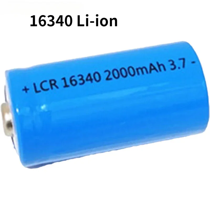 

Литиевая батарея 16340, высокая емкость 2000 мАч, нейтральная, с выпуклым контактом, 3.7В, для лазерных указок, светодиодных фонарей, перезаряжаемая, аксессуары и запчасти