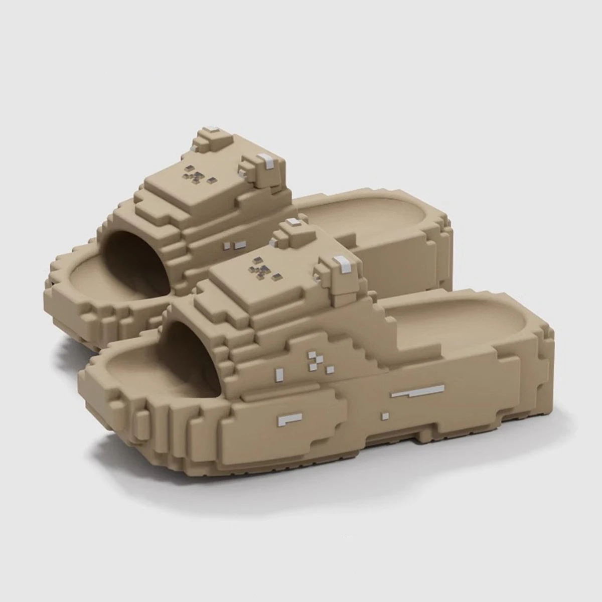 Building Block Pixel Slippers for Women, New Summer Style Outdoor Slippers, Thick-Soled Couple's Sandals for Women