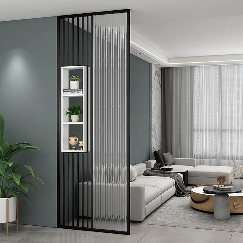 

Simple Modern Corrugated Tempered Glass Partition Screens Home Entry Bathroom Living Room Dividers