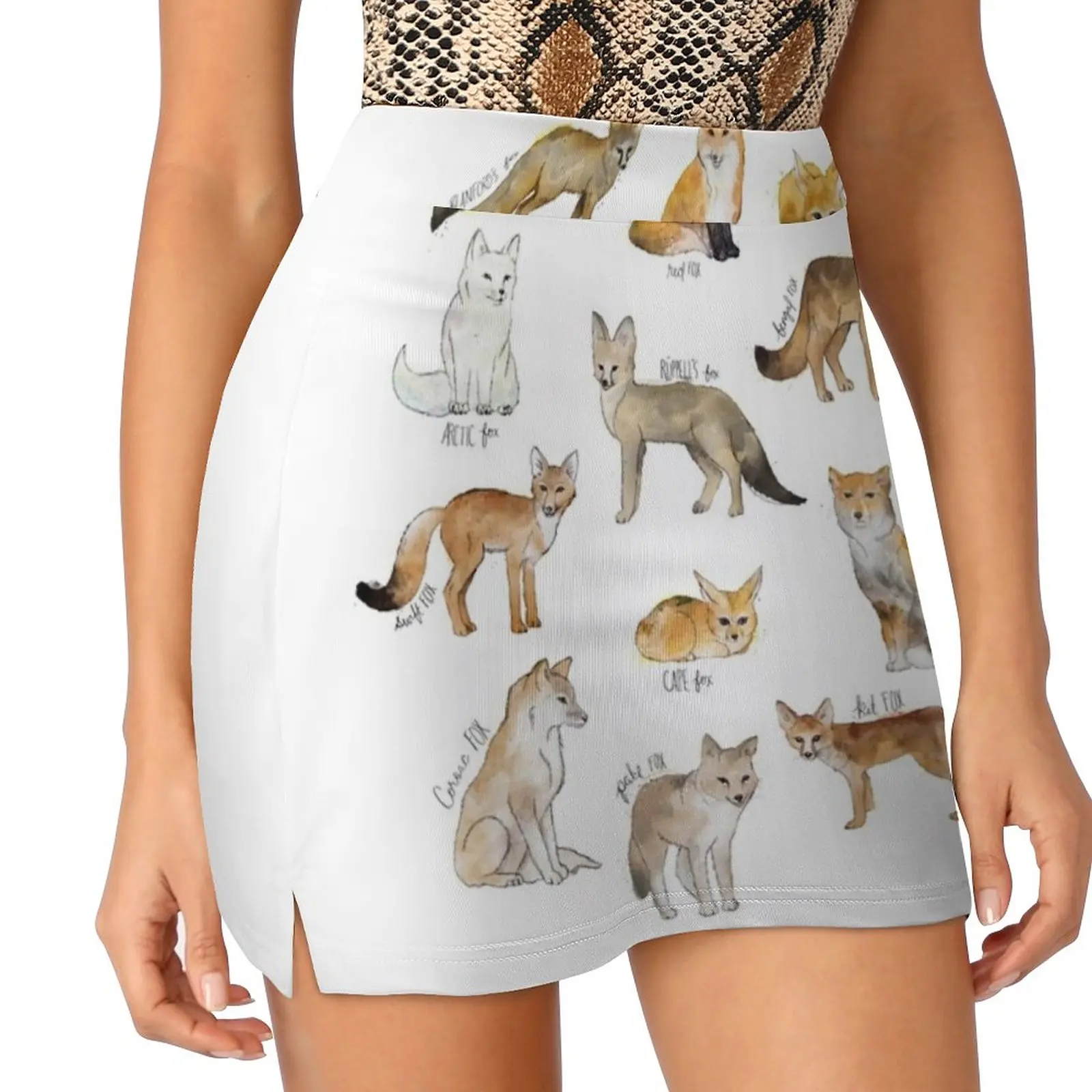 Foxes Korean Fashion Skirt Summer Skirts For Women Light Proof Trouser Skirt Fox Foxes Chart Series Animal Animals Wildlife