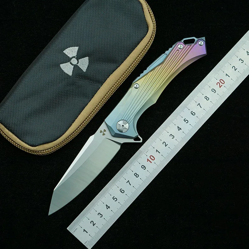 

LEMIFSHE JR3287 Real D2 Steel Titanium Alloy Handle Folding Knife Outdoor Camping Hunting Kitchen Survival Pocket EDC Tool