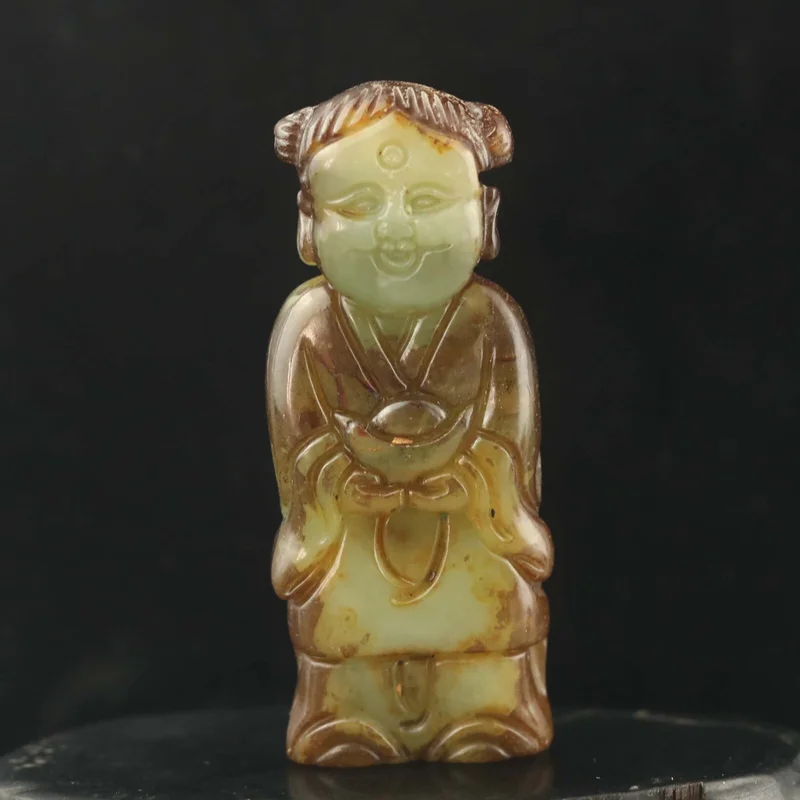 

Old China Natural Jade hand carved fu wa pendant A12