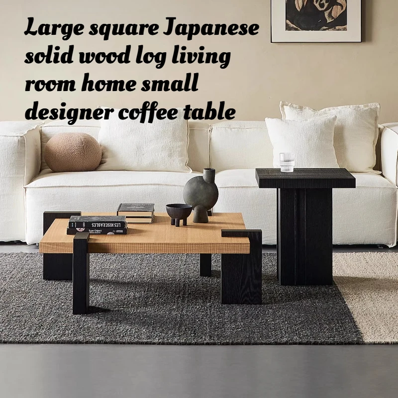 

Large Square Coffee Table Living Room Solid Wood Japandi Wabi Sabi Small Side Center Table Designer Nordic Minimalist Furniture