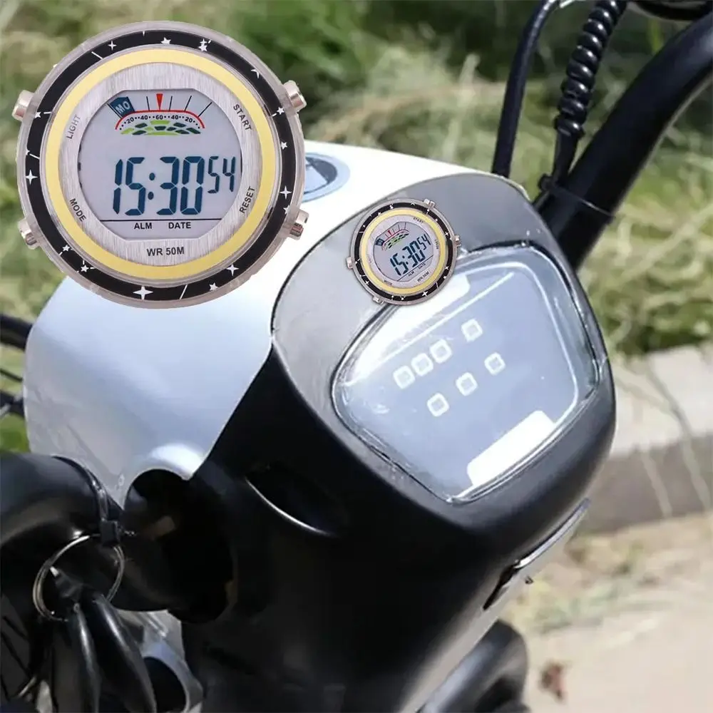 Easy Installation Motorcycle Electronic Watch Waterproof Electronic Cycling Clock Heat-resistant Rainproof