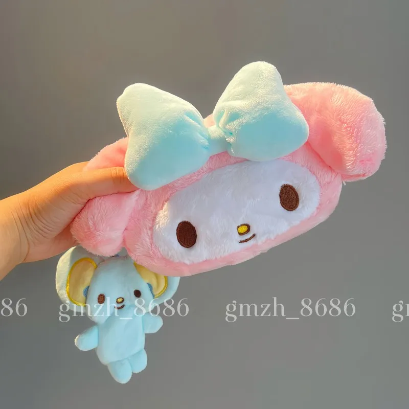 Japanese Sanrio Hello Kitty Kuromi My Melody plush storage bag makeup bag 2-piece set pencil case coin purse