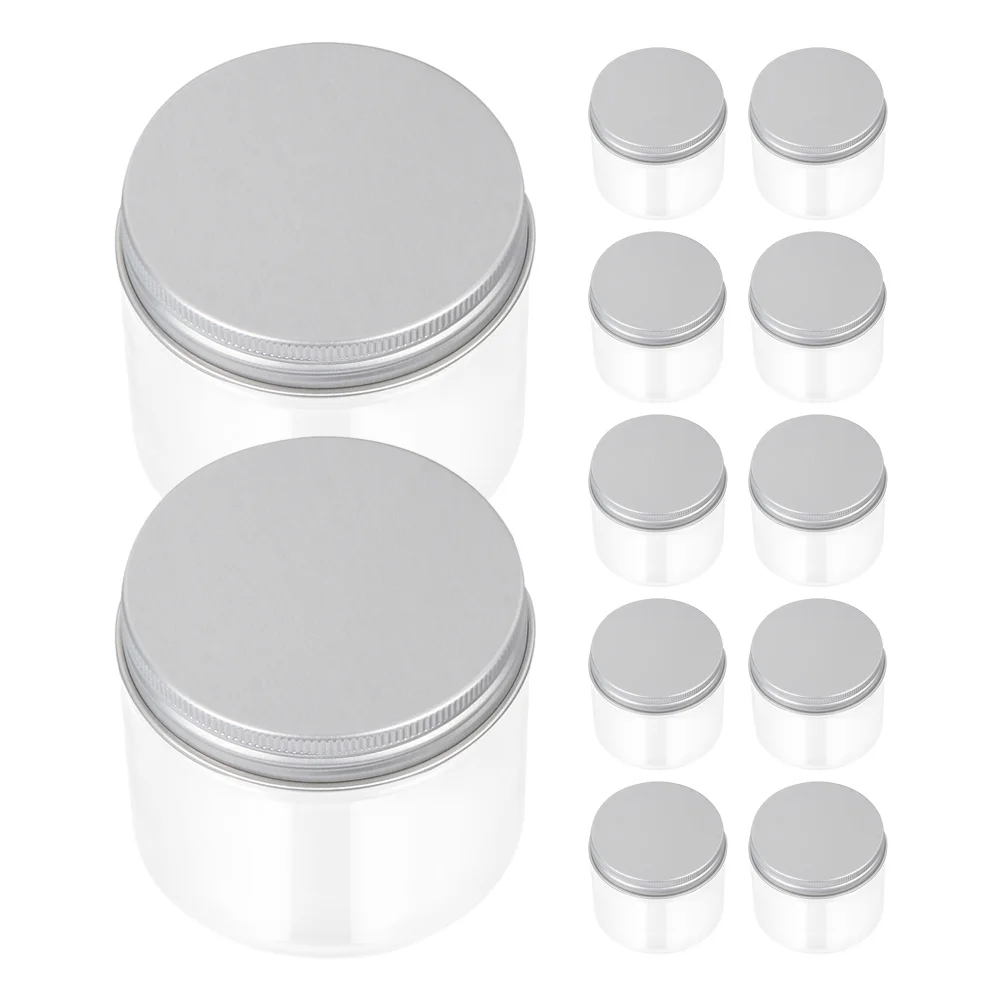 

12pcs Kitchen Storage Jars Transparent Honey Containers Leak Proof Food Storage Jar Aluminum Lids Household Jar Reusable