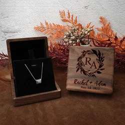1PCS Free Personalized Custom Engraving LOGO Necklace Wood Box Jewelry Display Stand Bracelet Stand Wooden Necklaces Easel Box