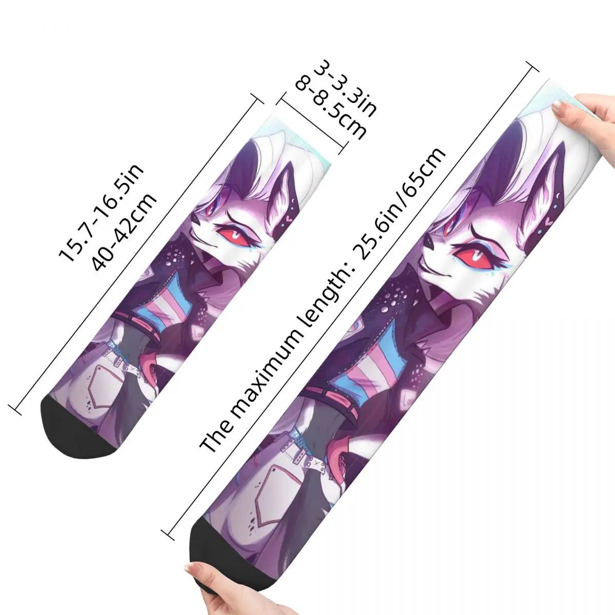 Autumn Winter Retro Women Men Sexy Loona Socks Helluva Boss Anime Breathable Football Socks