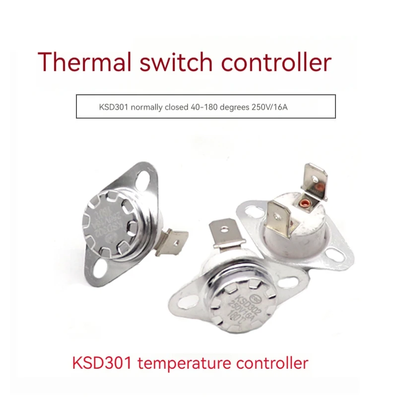 【5-2PCS】Normally Open KSD302 16A 250V 40-155Degree Ceramic KSD301 Normally Closed Temperature Switch Thermostat 40-300C