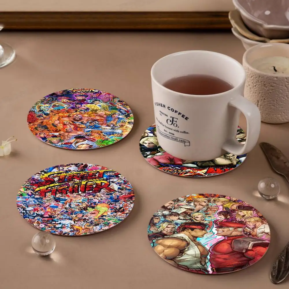 

Игра S-STREET F-FIGHTER круглые подставки изолированные прочные чашки кофейные подставки тарелки коврики для дома и украшения кухонная утварь