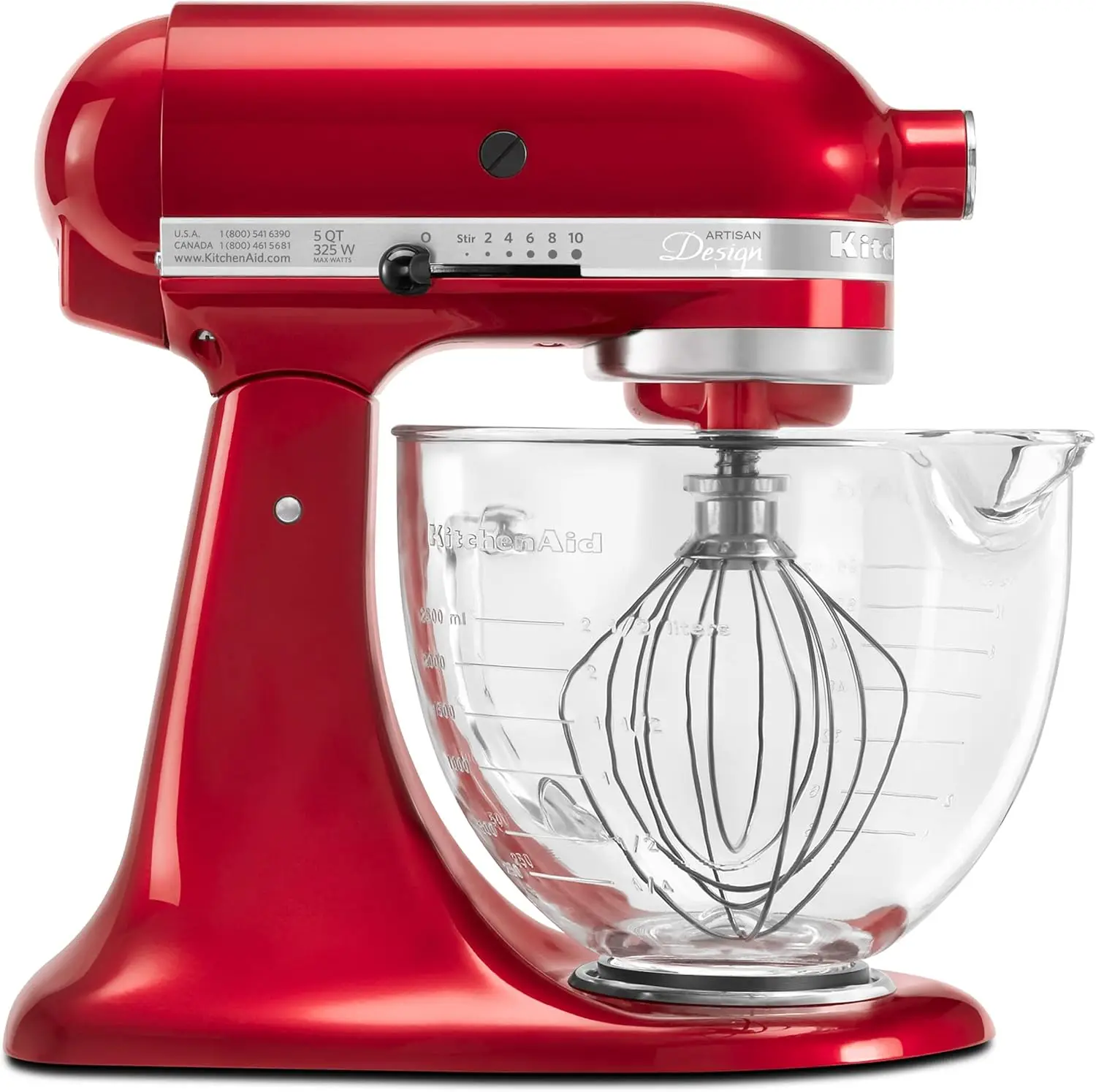 Kitchenaid Ksm155gbca 5-qt. Ambachtelijke Designserie Met Glazen Kom-Snoepappelrood