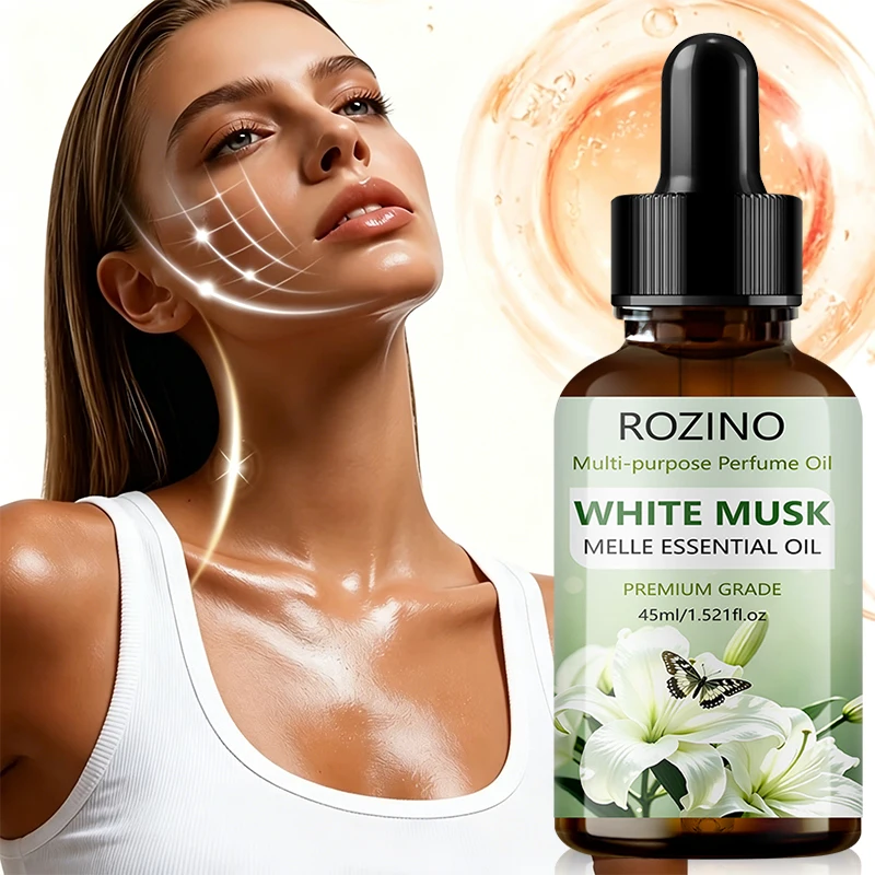 ROZINO Moisturizing White Musk Essential Oil has a warm, smooth texture and a light, pleasant fragrance. It can nourish the skin, relieve dryness and tightness, and has good elasticity. Paired with gentle massage, it can accelerate absorption and meet the daily skin moisturizing and care needs.
