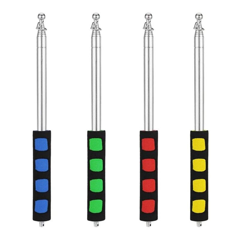 4Pcs Telescopic Pointer Stick Teacher Pointer For Classroom Retractable Pointer Whiteboard Pointer (Flagpole)