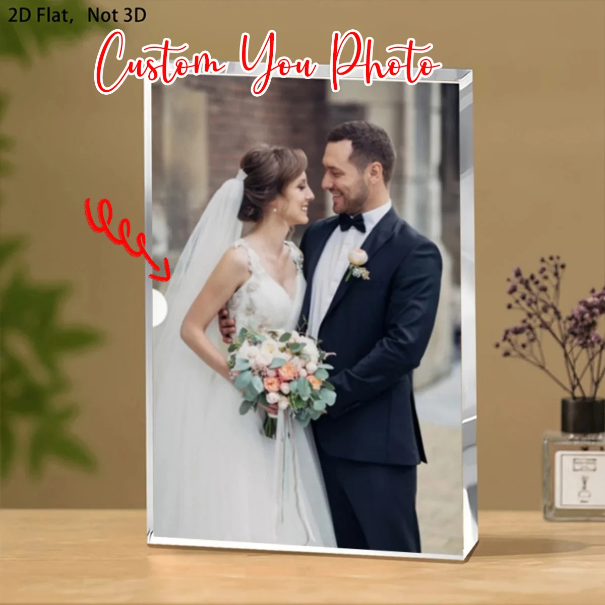Photo Acrylic Block - Персонализированный акриловый фото-блок 2D, плоская хрустальная