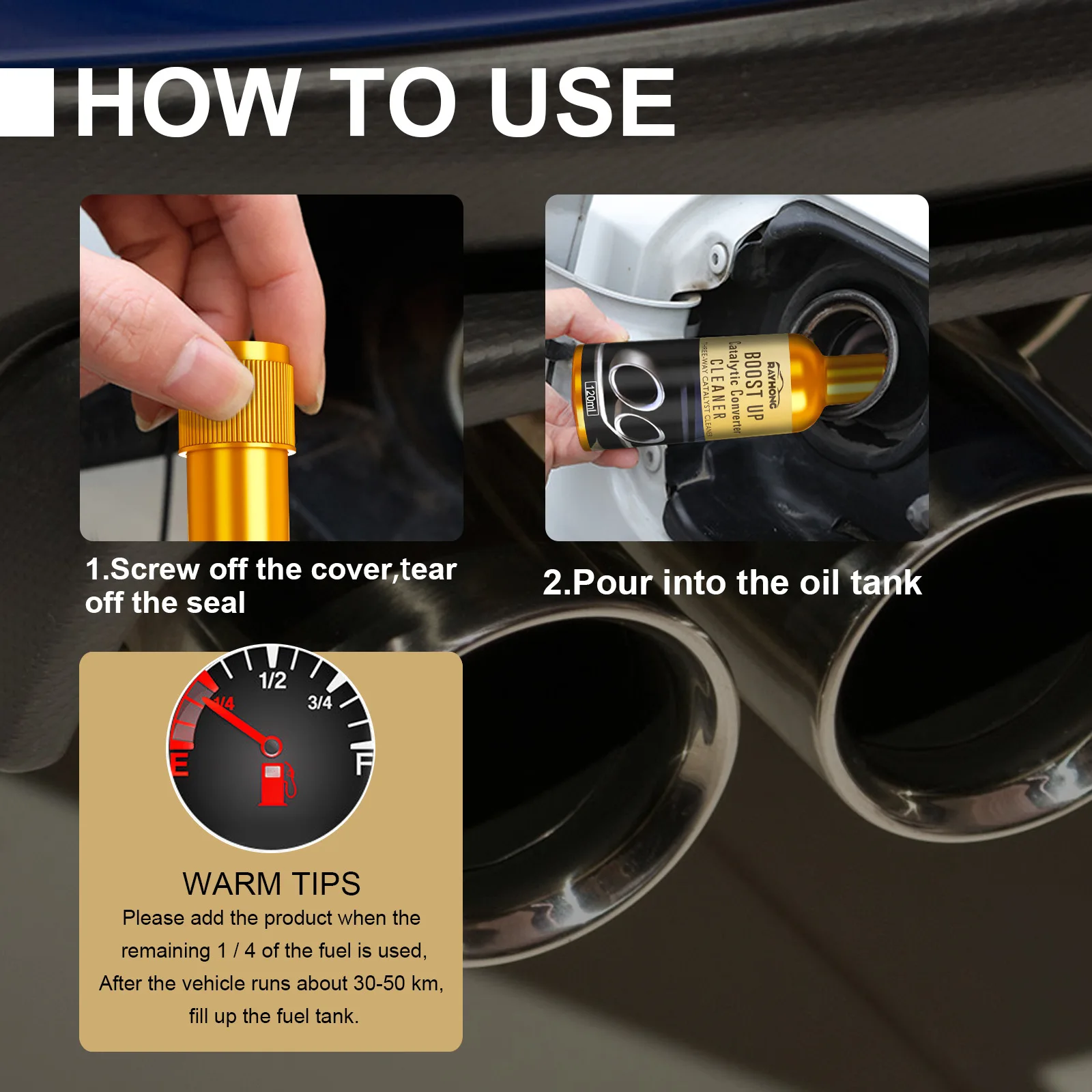 Rayhong Car Engine Catalyst Converter Cleaners Automobile Engine CSV Cleaning Accelerators Catalysts Easy To Clean Tool 120ml