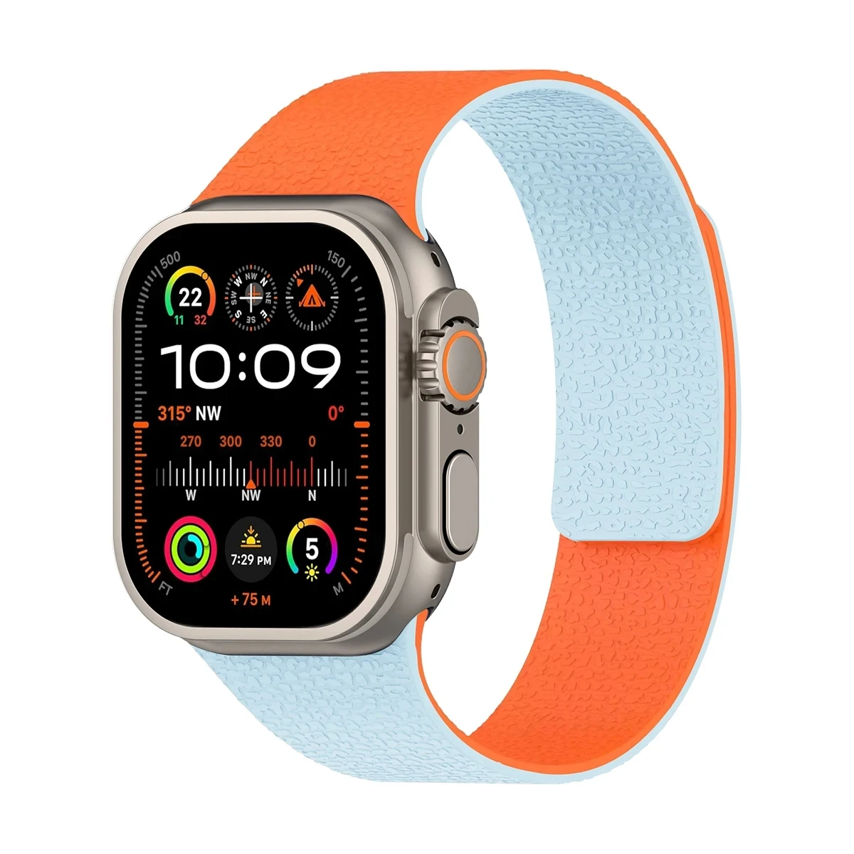 

Two-Tone Design Soft Silicone Magnetic Smartwatch Strap for Apple Watch Series11/10/9/8/7/6/5/4/3 Se Ultra3 49 45 44 40 42 46 41