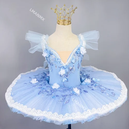 Imagen 2 del producto Vestido de actuación de ballet para niña, falda tutú con tirantes del lago de los cisnes, vestido de actuación de ballet profesional