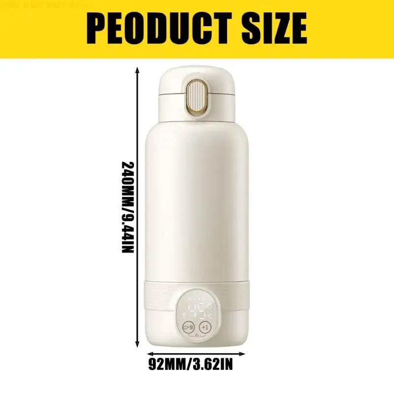 Q81A الفولاذ المقاوم للصدأ زجاجة الطفل دفئا 6-Gear التحكم في درجة الحرارة شاشة LED التدفئة السريعة تسرب برهان قفل غطاء المدمجة #6