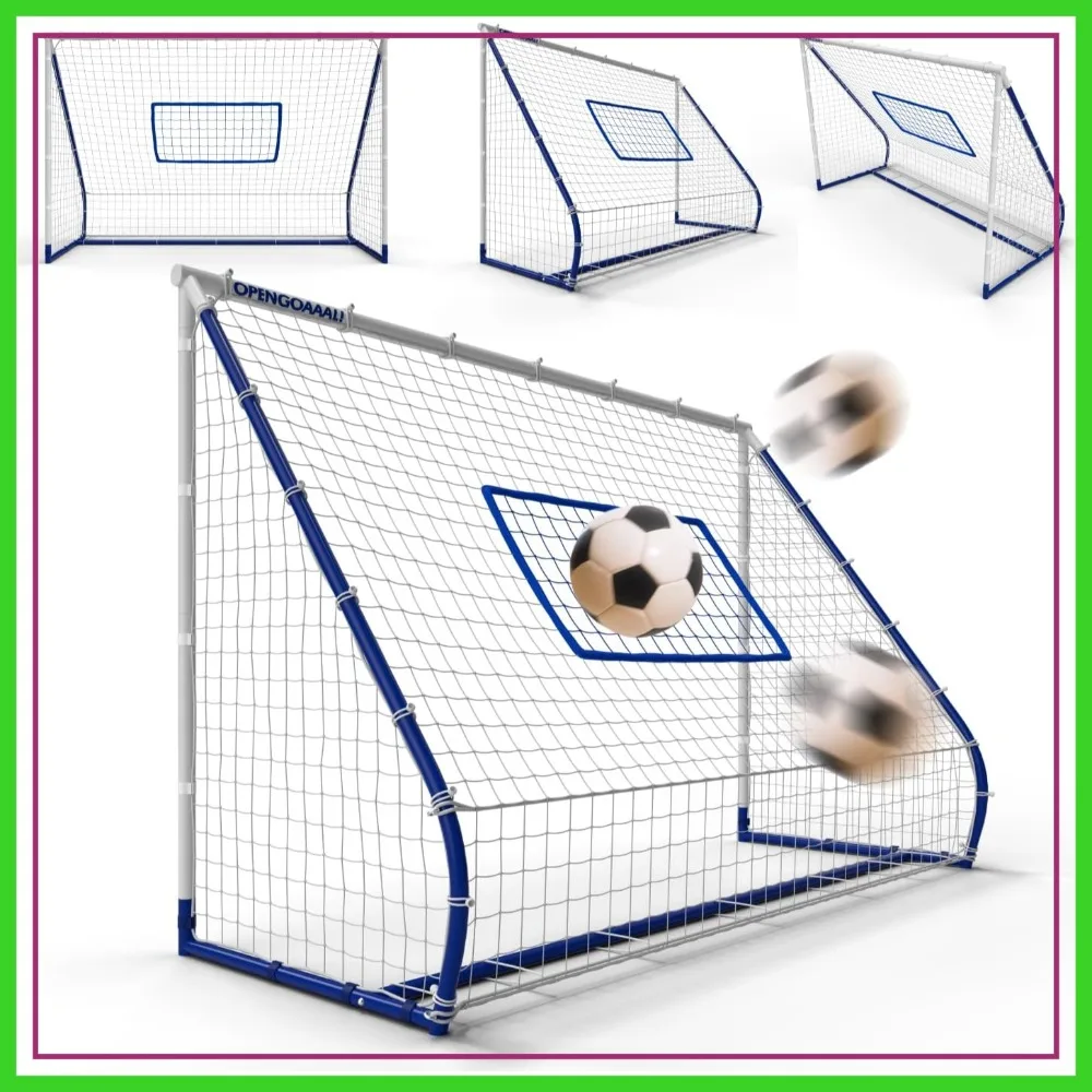 

3-in-1 Soccer Rebounder Goal 4x6 ft Adjustable Angle for Shooting, Passing & Ball Control Training