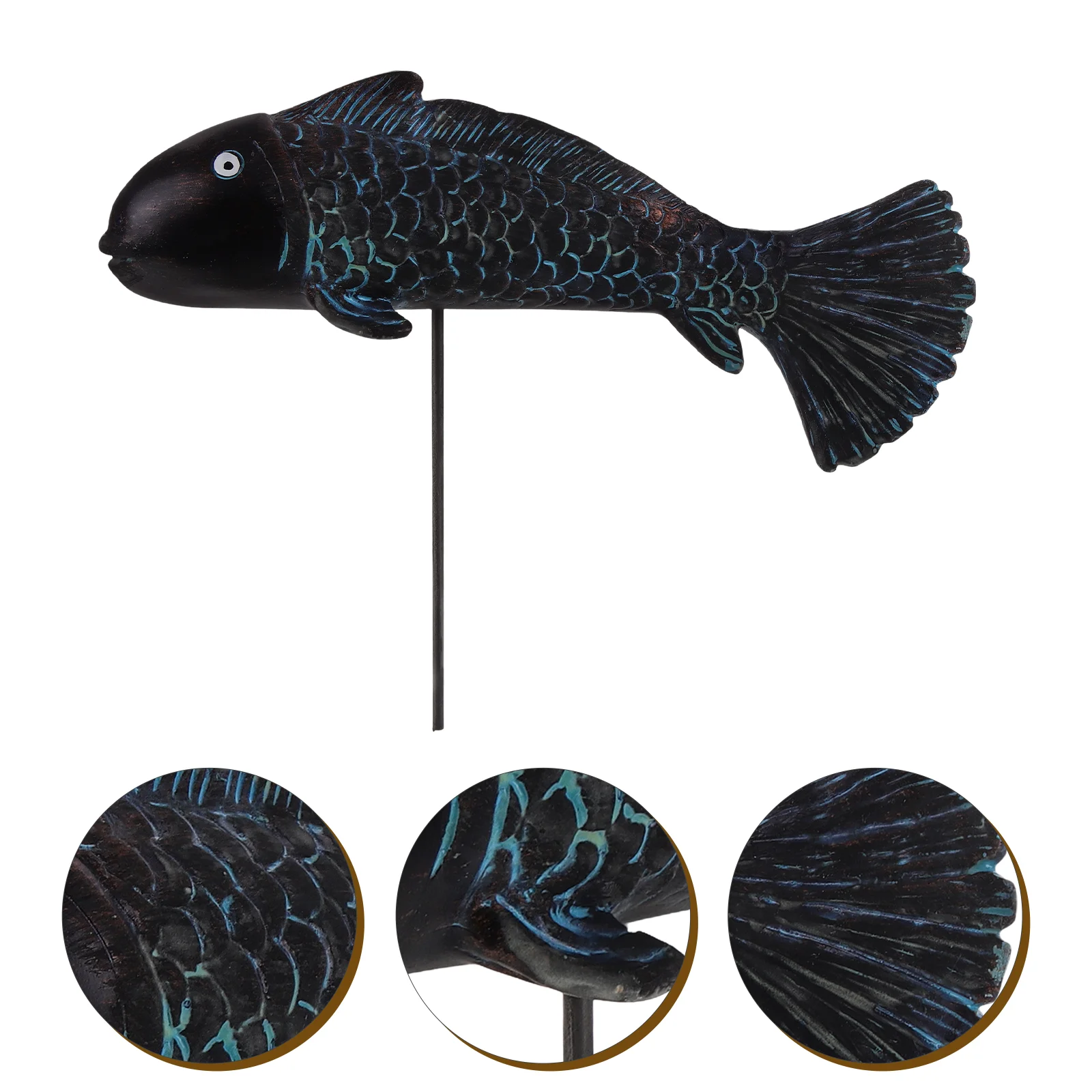 

Garden Decoration Outdoor Decorations Resin Fish Rustic Style Stake Sculpture Craft Decorative