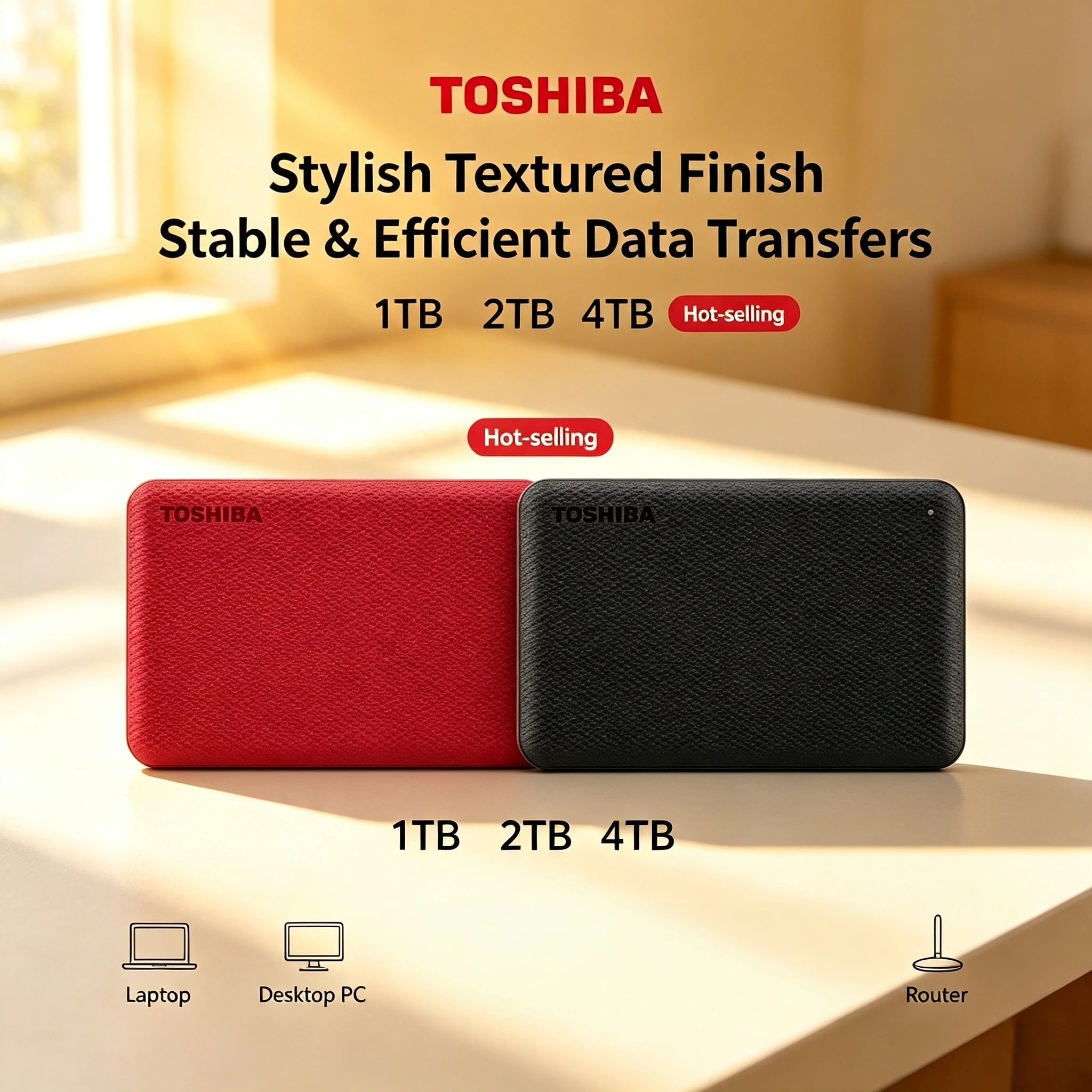 NEW Portable External HDD Toshiba Canvio V10 4TB 2TB 1TB USB 30 25 Inch Hard Drive for Computer Laptop Storage Max Use System