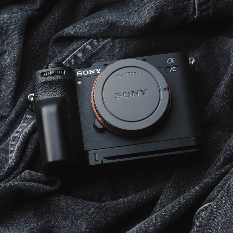 Punho de mão de madeira para câmera Sony, placa da câmera, liberação rápida, Arca Swiss, acampamento tripé, A7CR, a7c2, a7c II