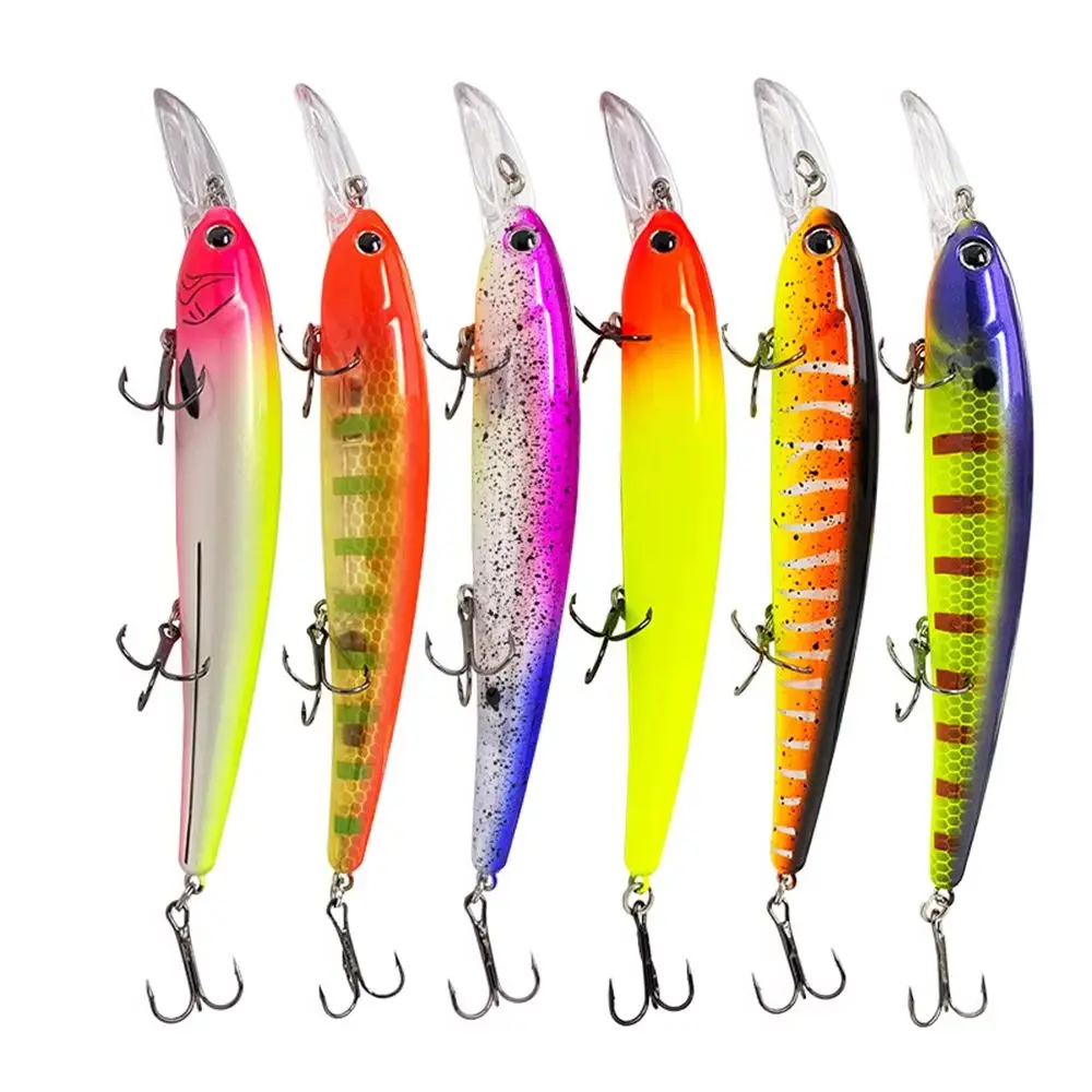 100pcs 14.5cm/16.8g Deep Diving Walleye Trolling Lure Wobbler Floating Crankbait Minnow Bass Pike Bait Saltwater Fishing Tackle