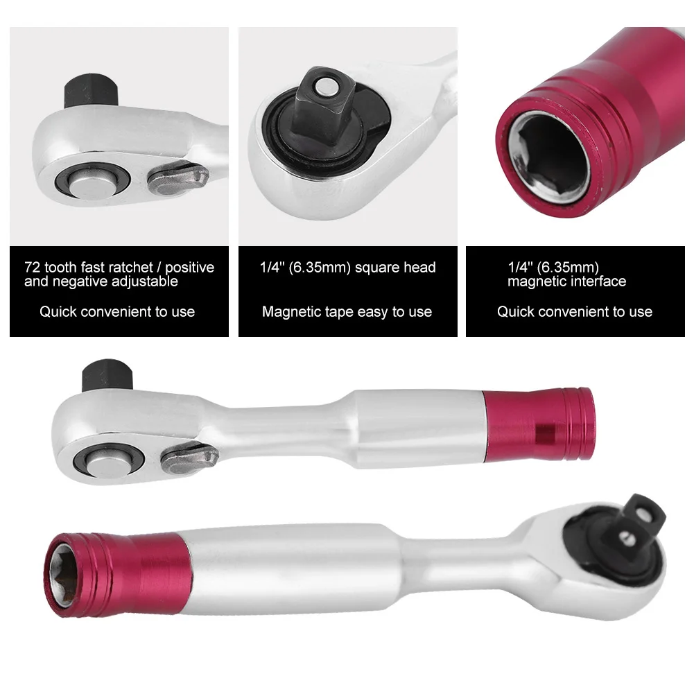 

1/4 'трещоточный ключ, мини-1/4 дюйма, набор ключей с трещоткой, инструмент для ремонта автомобиля, велосипеда, торцевой ключ, комплект инструментов