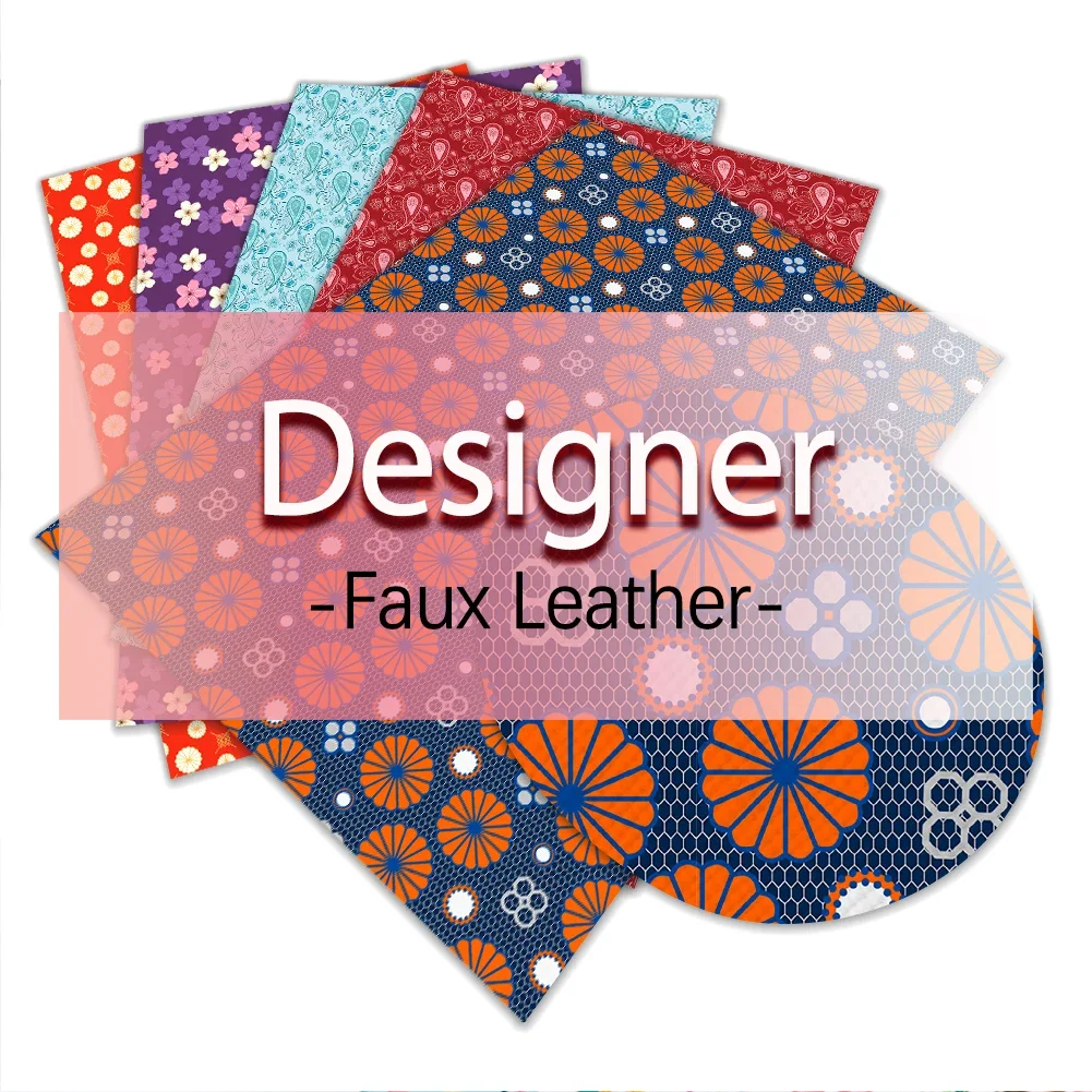 

30*136cm Synthetic Leather Fabric Luxury Printed LOGO Printing Pattern Faux Leather L0226-L2508