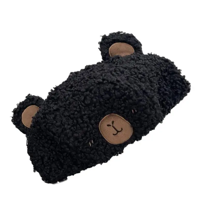 

652F Unisex Bear Ear Breathable Cotton Linen Hat Cold Weather Warm for Enhancing Your Everyday Look