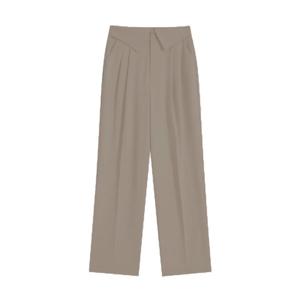 

Soft Loose Straight Leg Pants Workout Trousers High Waist Wide Leg Pants Autumn Drape Feeling Casual Pants Women Female