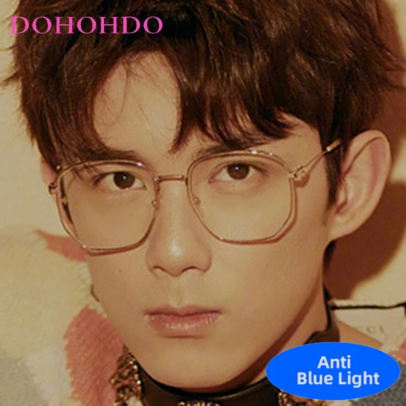 

Luxury Metal Square Frame Women Men Vintage Optical Glasses Brand Designer Anti-Blue Light Glass Eye Protection Reading Eyewear