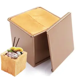 6/10CM Rectangular Baked Toast Box Mold Non-stick Baking Loaf Pan Aluminum Alloy Toast Mold With Cover Oven Cakes Bakeware Box