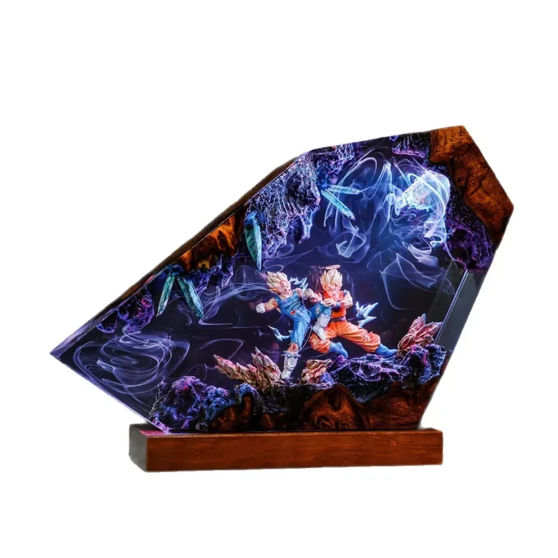 

Goku Vegeta Resin Handmade Led Night Light Dragon Ball Collectible Lamp Anime Desktop Decor Statue Gift For Anime Lovers