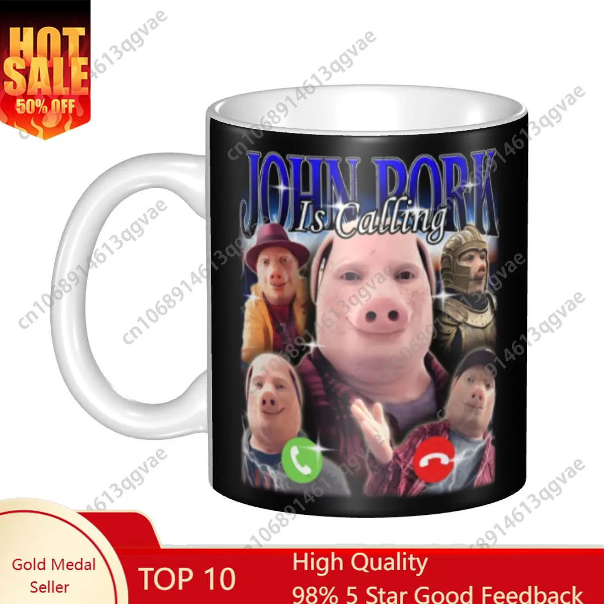 

John Pork Is Calling Funny Meme Coffee Mugs DIY Ceramic Milk Tea Cup 11 Oz Ceramic Mugs Water Drinking Tee Juice Cups