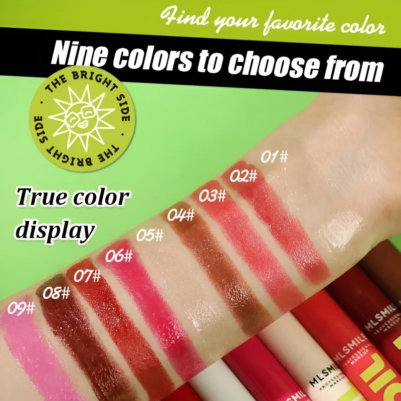 multi-color Silky Lip Gloss Hydrating with Radiant Lip Care Mirror HIGH-Shine Effortless Press Long-Lasting SEXY