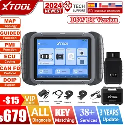 XTOOL D8W Automotive Diagnostic Tool XTOOL D8S ECU Coding XTOOL D8 BT CAN FD DOIP 38+ Services Full Diagnosis Key Programming