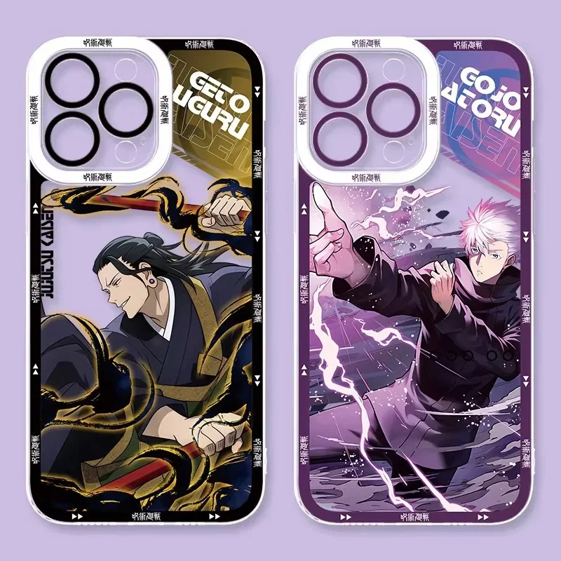 Anime Jujutsu Kaisen Clear Case For iPhone 16 Pro Max 15 14 Plus 13 12 11 Pro XR XS X 8 7 SE 2020 Soft Silicone Clear Back Cover