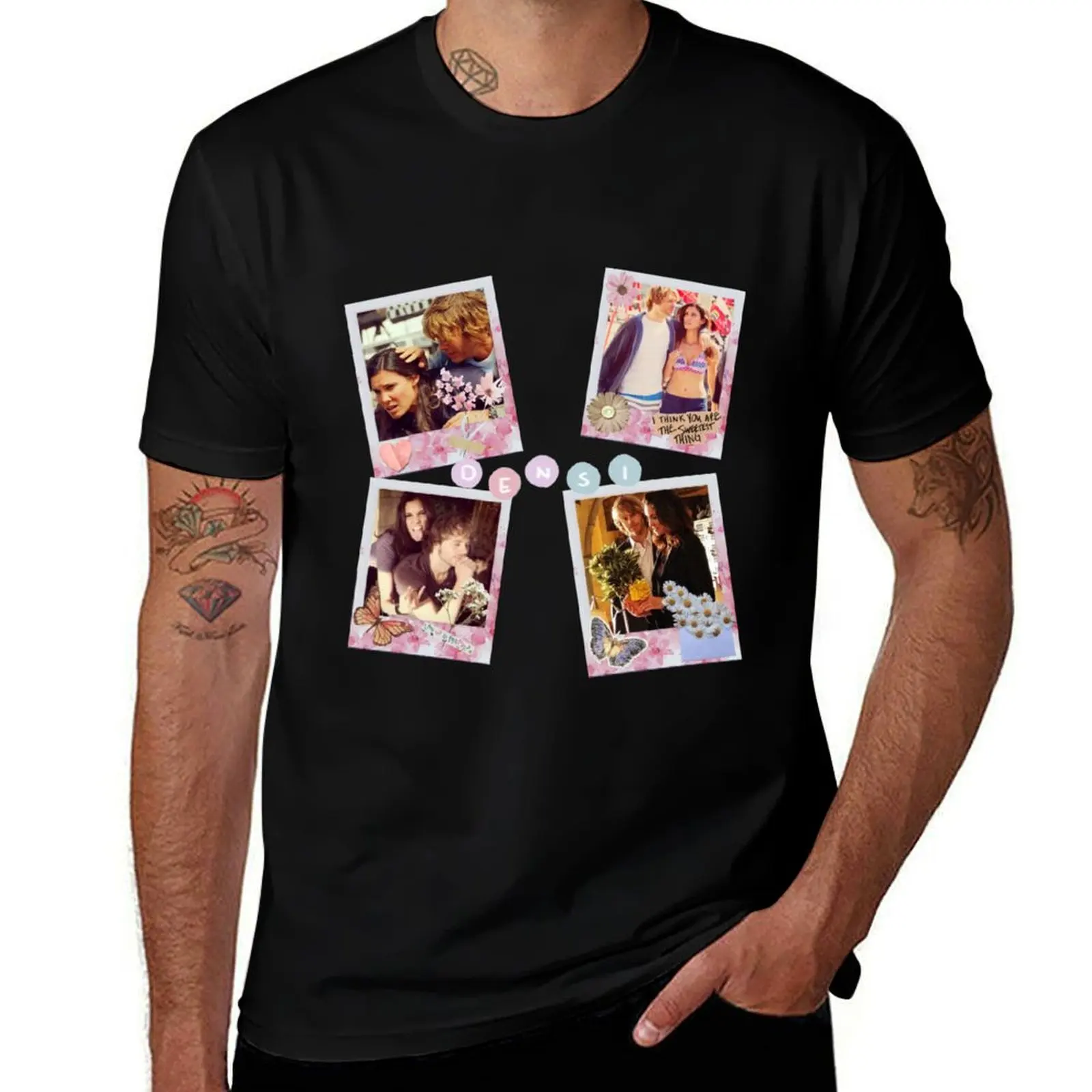 

Densi Polaroids T-Shirt blue lock oversize t-shirts man for a boy men workout shirt