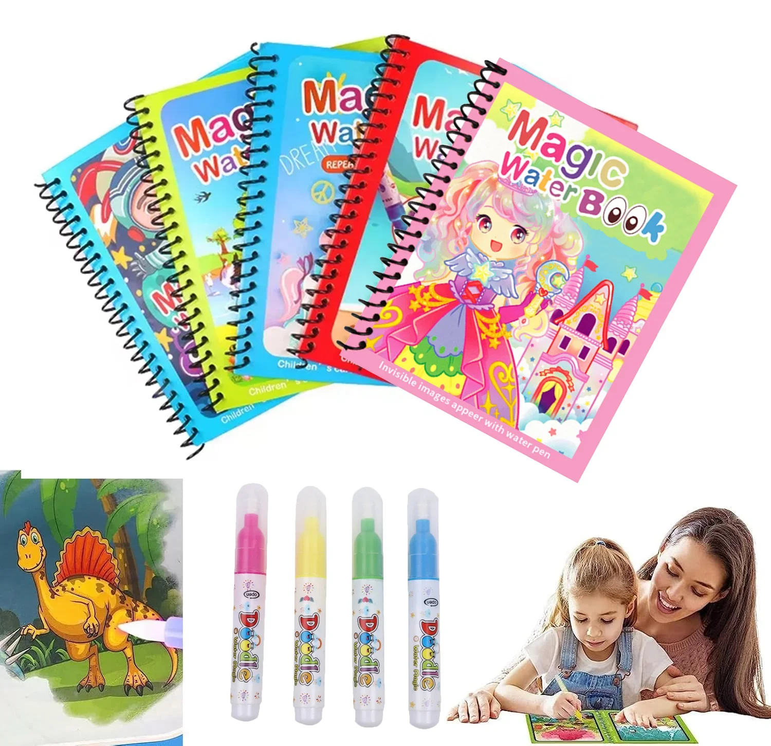Kids Watercolor Painting Magic Book Water Coloring Book Sensory Early Education Puzzle Drawing Toys Educational Learning Kits