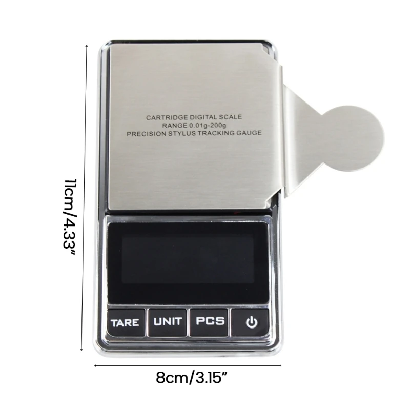 Stylus Force Tracking Scale Cartridge Pressure Gauge with Digital LCD Backlight