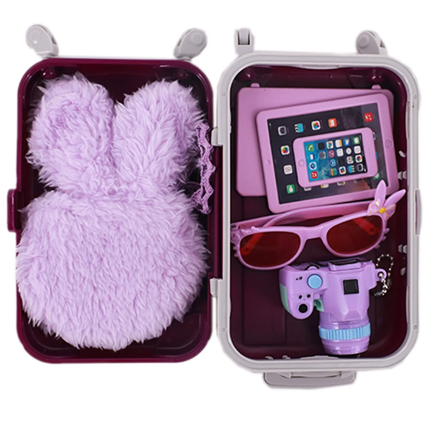 All Purple Dress,Suitcase For 18Inch American Doll 43cm Baby Doll Clothes Accessories Shoes,Girls Toys,Generation,Birthday Gift