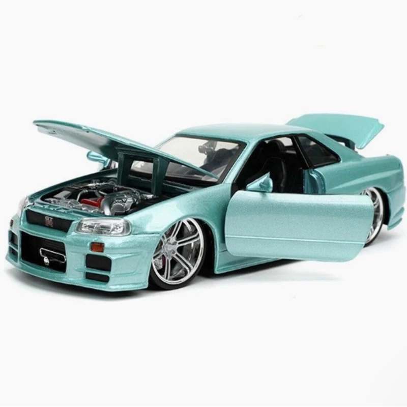 Jada 1:24 Scale GTR-R34 Alloy Simulation Car Model Static Collection Decorated Holiday Gifts Toys Souvenir Gift