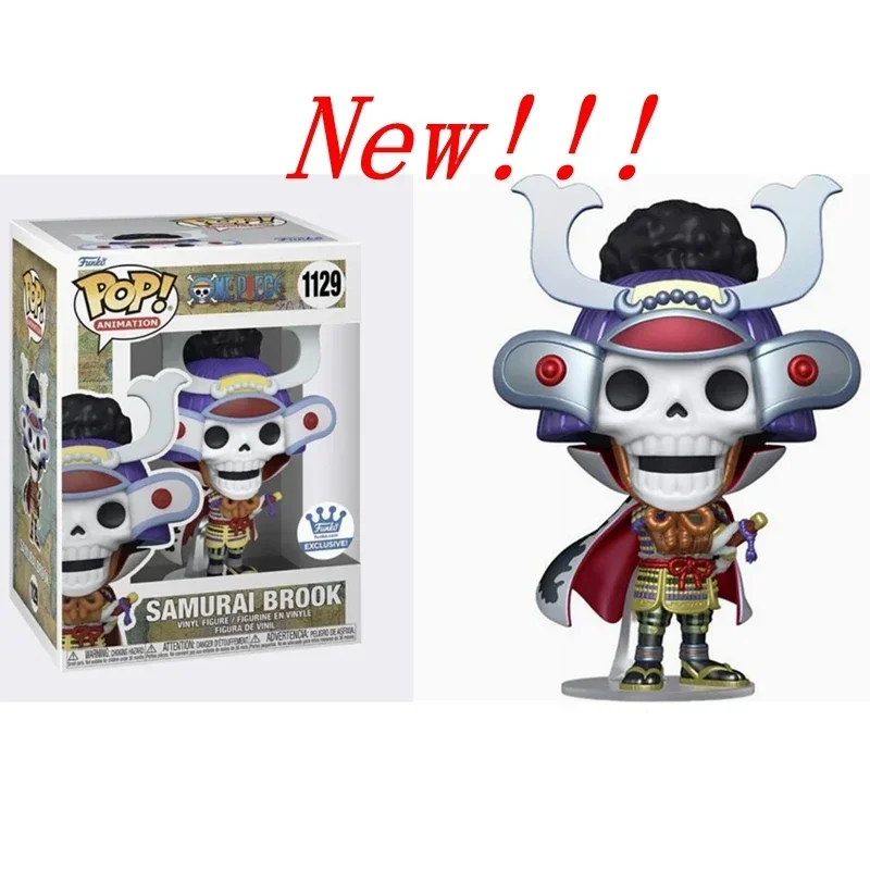 NUEVO 3 estilos FUNKO POP ONE PIECE Samurai Brook # 1129 Chase # 1129 modelo de personaje haploid figuras de acción de juguete para niños regalos