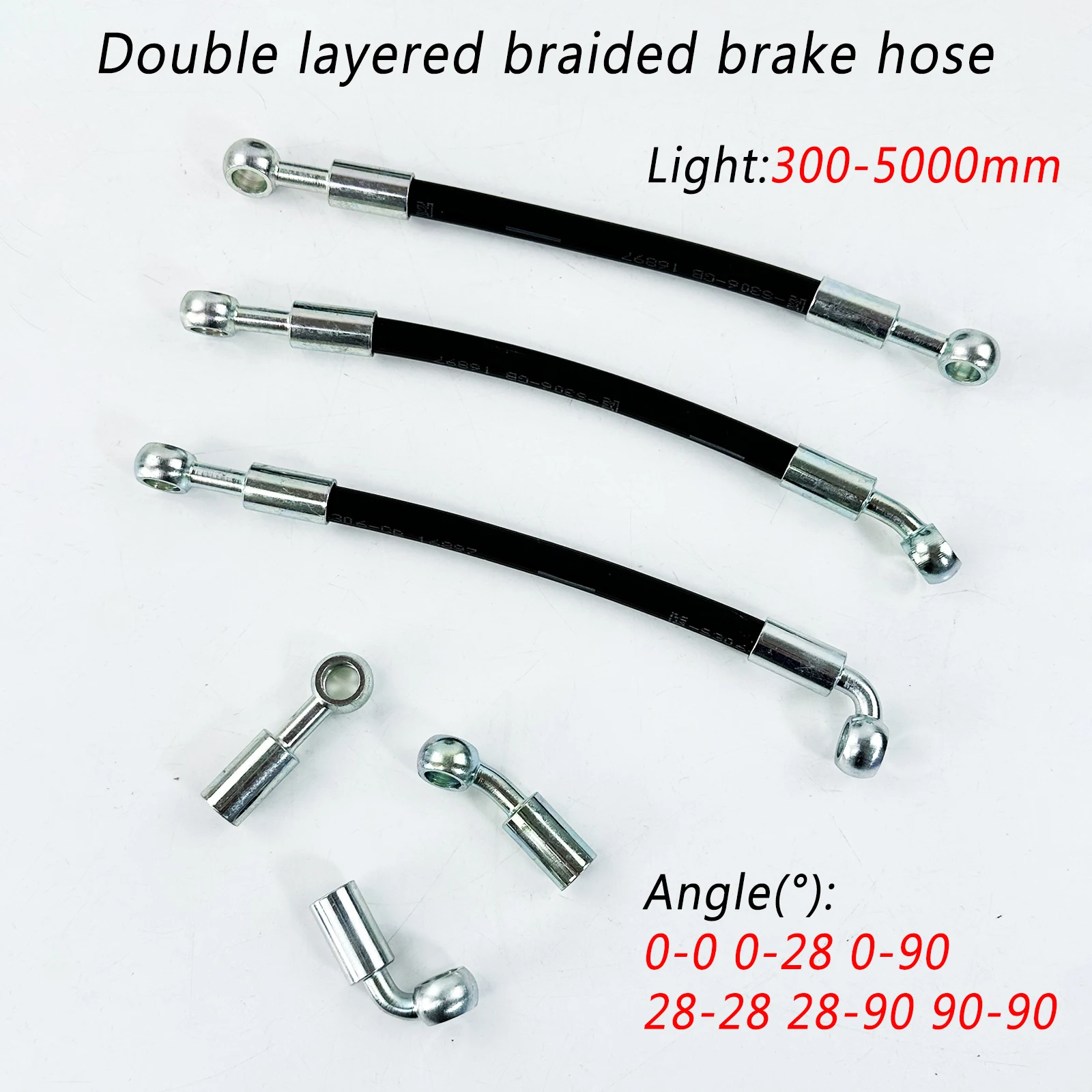 العالمي صالح 0 ° ~28 ° ~90 °   دراجة نارية الترابية دراجة مضفر الصلب الهيدروليكية تعزيز خط الفرامل مخلب خرطوم زيت خط 100 إلى 5000 مللي متر